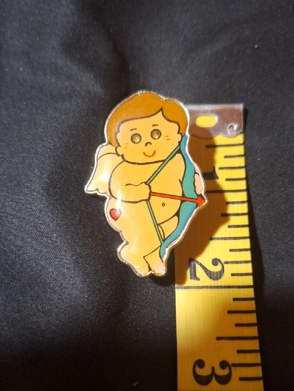 Cupid Bow Kids Toy Pin - Yellow and Teal